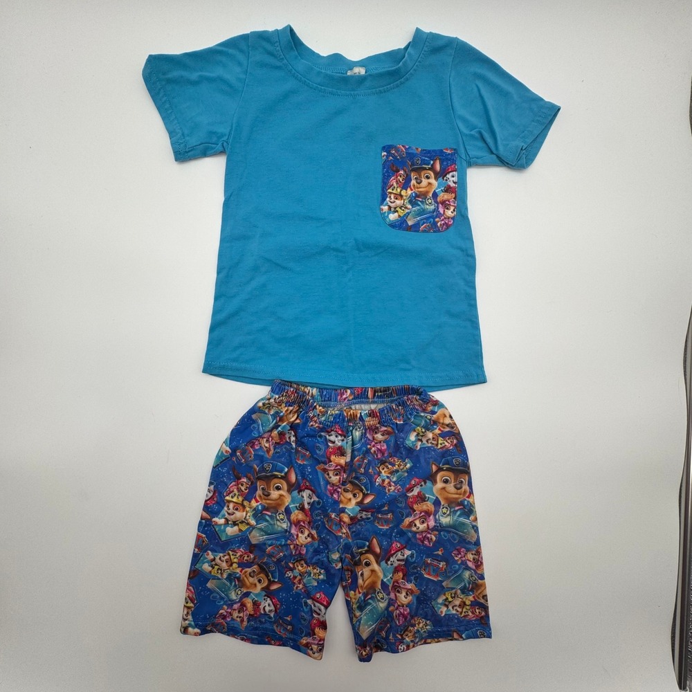 Paw Patrol Boys 2 Piece Shorts Set Blue Graphic Outfit Size 3T